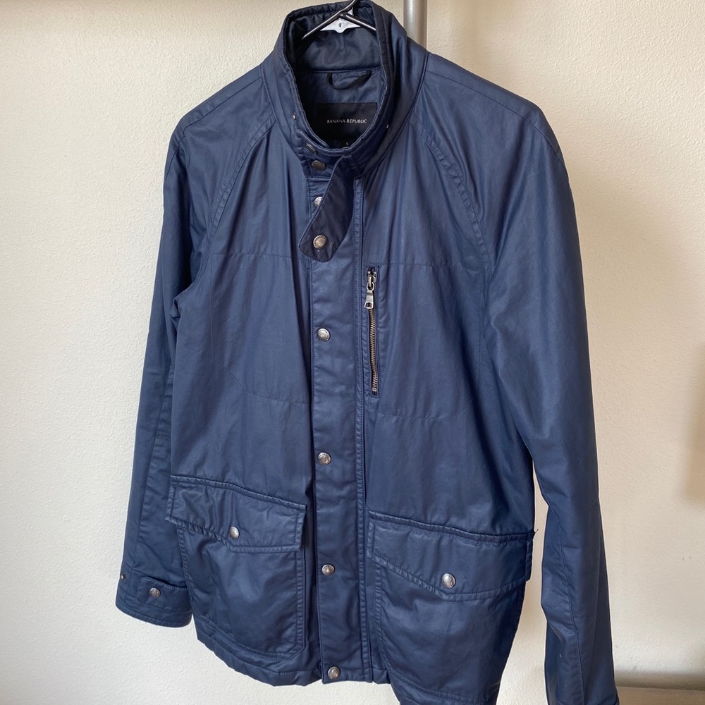 Banana Republic Waxed Cotton Bomber, Size Small